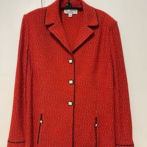 St. John collection NWT bright orange wool and rayon 2 piece outfit